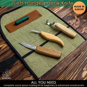 img 3 attached to 🔪 BeaverCraft S13L Spoon Carving Tools Set: 3 Knives, Leather Strop, Polishing Compound, Hook, Sloyd Detail Knife - Left-Handed Wood Carving Kit in Tools Roll
