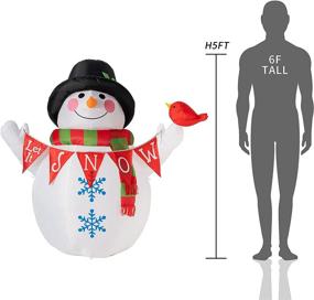 img 2 attached to 🎅 Kurala 5FT Inflatable Snowman with Colorful LED Lights – Perfect Xmas Decoration for Indoor, Outdoor, Party, Yard, Garden, Lawn