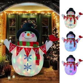 img 3 attached to 🎅 Kurala 5FT Inflatable Snowman with Colorful LED Lights – Perfect Xmas Decoration for Indoor, Outdoor, Party, Yard, Garden, Lawn