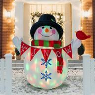 🎅 kurala 5ft inflatable snowman with colorful led lights – perfect xmas decoration for indoor, outdoor, party, yard, garden, lawn логотип