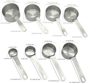 img 2 attached to Smithcraft Stainless Steel Measuring Cups Set - Heavy Duty 8 Cups and 1 Ring – 18/8 (304) Steel Material - Pack of 9