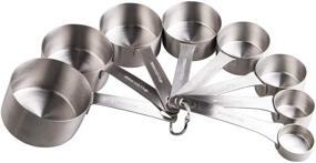 img 4 attached to Smithcraft Stainless Steel Measuring Cups Set - Heavy Duty 8 Cups and 1 Ring – 18/8 (304) Steel Material - Pack of 9