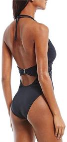 img 3 attached to AdoreShe Women's Sexy One Piece Strappy Monokini with V-Plunge Cutout - Backless Bathing Suit