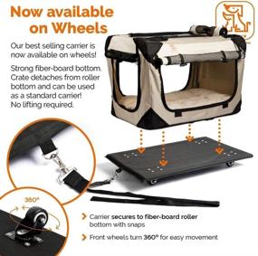 img 3 attached to PetLuv Rolling Cat & Dog Carrier on Wheels - Pull-Along Travel Crate with Locking Zippers, Matching Cozy Plush Nap Pillow, Anxiety-Reducing