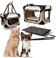 petluv rolling cat & dog carrier on wheels - pull-along travel crate with locking zippers, matching cozy plush nap pillow, anxiety-reducing logo