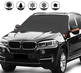 img 4 attached to ❄️ Auesny Car Windshield Snow Cover - Waterproof Winter Protection for Ice, Snow, Frost & UV - Extra Large Size Fits Most Vehicles (85"x 50")