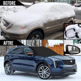 img 1 attached to ❄️ Auesny Car Windshield Snow Cover - Waterproof Winter Protection for Ice, Snow, Frost & UV - Extra Large Size Fits Most Vehicles (85"x 50")