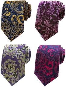 img 4 attached to 👔 Effortlessly Stylish: Mens Necktie Woven JACQUARD Classic