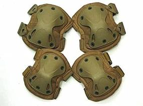 img 1 attached to 🔥 FIRECLUB Airsoft SWAT X-Cap Knee & Elbow Pads: Efficient Protection for Airsoft and Paintball in Desert Tan