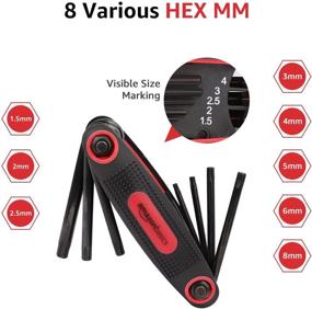 img 2 attached to AmazonBasics Foldable Hex Key Set