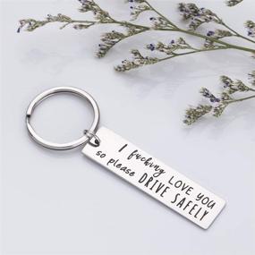 img 2 attached to 🔑 Fathers Keychain Boyfriend Birthday Rectangle: Ideal Gift with a Personal Touch