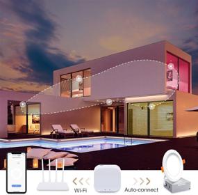 img 1 attached to 🔆 Peteme Smart LED Recessed Lighting Ultra-Thin 4 Inch - 12 Pack Ceiling Lights WiFi Controllable Downlight RGBCW 10W