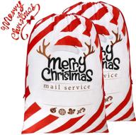 гигантские beegreen сумки с санта клаусом - сумки для упаковки подарков размером 27.6 х 42 дюйма для детей, друзей и семьи - сумки с резинкой на рождество - 2 штуки логотип