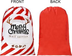 img 2 attached to Гигантские BeeGreen сумки с Санта Клаусом - сумки для упаковки подарков размером 27.6 х 42 дюйма для детей, друзей и семьи - сумки с резинкой на Рождество - 2 штуки