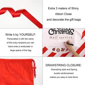 img 1 attached to Гигантские BeeGreen сумки с Санта Клаусом - сумки для упаковки подарков размером 27.6 х 42 дюйма для детей, друзей и семьи - сумки с резинкой на Рождество - 2 штуки