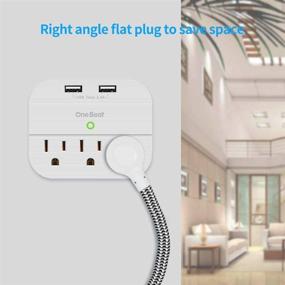 img 1 attached to Convenient Power Strip 2 Pack with 3 Outlets, 🔌 4 USB Ports - Ideal for Home, Travel, and Office