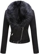 🧥 stylish bellivera womens faux suede leather jacket: trendy fall/winter 2021 motorcycle biker coat with detachable fur collar logo