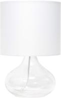 clear/white glass raindrop fabric shade table lamp by simple designs - model lt2063-clw логотип