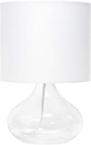 img 4 attached to Clear/White Glass Raindrop Fabric Shade Table Lamp by Simple Designs - Model LT2063-CLW