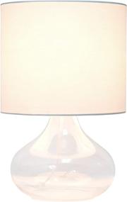 img 3 attached to Clear/White Glass Raindrop Fabric Shade Table Lamp by Simple Designs - Model LT2063-CLW