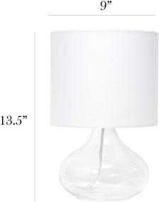 img 2 attached to Clear/White Glass Raindrop Fabric Shade Table Lamp by Simple Designs - Model LT2063-CLW