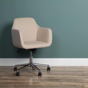 img 2 attached to 🪑 Premium Tan Upholstered Home Office Desk Chair by OFM ESS Collection: Comfort and Style for Your Workspace