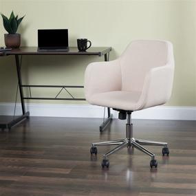 img 3 attached to 🪑 Premium Tan Upholstered Home Office Desk Chair by OFM ESS Collection: Comfort and Style for Your Workspace