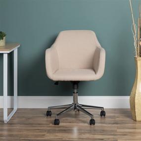 img 1 attached to 🪑 Premium Tan Upholstered Home Office Desk Chair by OFM ESS Collection: Comfort and Style for Your Workspace