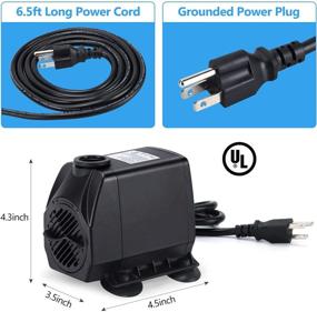 img 1 attached to 🌊 High-Performance CWKJ Fountain Pump: 880GPH Submersible Water Pump for Outdoor Aquatic Features, Aquariums, and Hydroponics