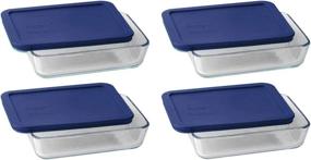 img 1 attached to 📦 Convenient and Versatile Pyrex 3 Cup Storage Plus Rectangular Dish With Plastic Cover (4-Pack)