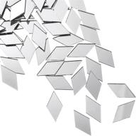 💎 diamond shaped mini craft mirror mosaic tiles - small rhombus glass mirror tiles for diy art, home decorations, wall, and door - pack of 300 pieces logo