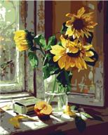 🌻 color talk diy oil painting kit - warm sunflower 16x20 inch, paint by numbers logo