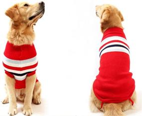 img 2 attached to 🐶 Winter Warmth Delifur Dog Stripes Sweaters - Classic Sweaters for Small, Medium, and Large Dogs