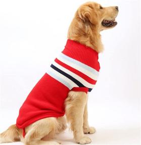 img 3 attached to 🐶 Winter Warmth Delifur Dog Stripes Sweaters - Classic Sweaters for Small, Medium, and Large Dogs