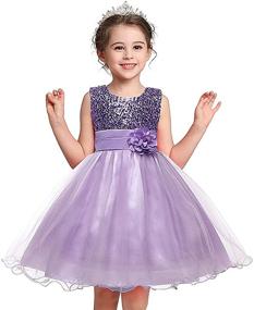 img 4 attached to Sequin Mesh Tulle Party Dress Lace Pageant Ball Gown Prom - Super Fairy Flower Girls