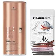 🔆 schwarzkopf blondme premium lightener + m hair designs piranha hair clips bundle - 900 г премиальный осветляющий порошок без пыли для потрясающих результатов блонд! логотип