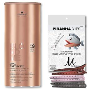 img 3 attached to 🔆 Schwarzkopf Blondme Premium Lightener + M Hair Designs Piranha Hair Clips Bundle - 900 г премиальный осветляющий порошок без пыли для потрясающих результатов блонд!