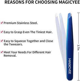 img 3 attached to 🔵 MagicYee Professional Tweezers for Eyebrows: Effective Ingrown Hair and Facial Hair Removal Tool in Blue - Ideal Gift for Women