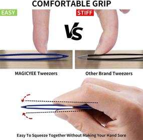 img 1 attached to 🔵 MagicYee Professional Tweezers for Eyebrows: Effective Ingrown Hair and Facial Hair Removal Tool in Blue - Ideal Gift for Women