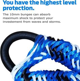 img 1 attached to High-Quality Bungee Dock and Anchor Line: 4-5.5 ft – Blue/Black. Provides Outstanding Shock Absorption for Cleats, Docks, Pylons, and Anchors. Minimizes Tension on Your Boat, Pontoon, PWC, Jet Ski, or Kayak.