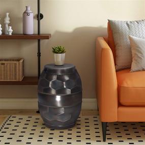 img 1 attached to 🏺 SimpliHome Reeva: Stylish and Fully Assembled 16" Antique Copper Metal Accent Side Table for Living Room and Bedroom.