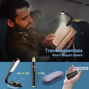 img 1 attached to 📚 USB Rechargeable Book Light with Touch Sensor, Adjustable Brightness Reading Lamp, Flexible Clip-on Reading Light for Bed and Travel, Warm & White Light Modes