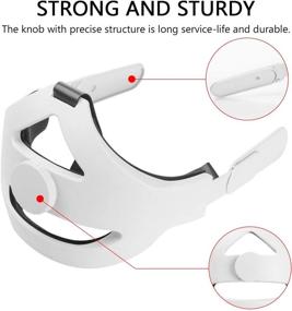 img 2 attached to 🎮 Enhanced Comfort and Support in VR Gaming: Adjustable Head Strap for Oculus Quest 2 VR Headset with Hand Grip Straps (White)