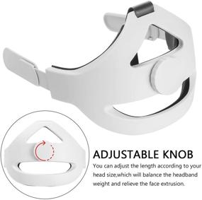 img 1 attached to 🎮 Enhanced Comfort and Support in VR Gaming: Adjustable Head Strap for Oculus Quest 2 VR Headset with Hand Grip Straps (White)