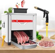 🔪 commercial meat cutter machine - electric shredder, 850w power, 330lbs/h output, stainless steel, for pork, beef, chicken breast - 5mm meat cutting slicer logo