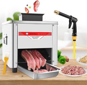 img 4 attached to 🔪 Commercial Meat Cutter Machine - Electric Shredder, 850W Power, 330LBS/H Output, Stainless Steel, for Pork, Beef, Chicken Breast - 5mm Meat Cutting Slicer