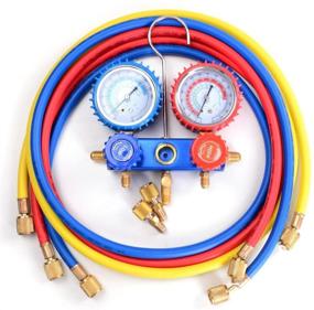 img 3 attached to 🔧 Yescom HVAC Refrigerant Manifold Gauge Diagnostic Tools with 4 Valves - R410a R404a R22, 60 Inch Hose