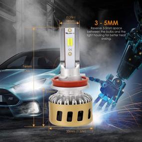 img 2 attached to 🔆 Auxbeam H11 LED Fog Light Bulbs F-TC Series - 50W 5000lm - Adjustable Color Temperature (6000K/4300K/3000K) - COB Chips - Single Beam Conversion Kits