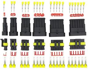 img 3 attached to 🔌 CNLW 6 наборов 1.5 мм Серии соединителей Адаптерный соединитель с (1 + 2 + 3 + 4 + 5 + 6P), Идеально подходит для автомобильного водонепроницаемого соединения ксеноновой лампы