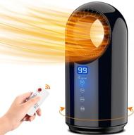 🔥 wapemork space heater: portable electric heaters for indoor use - adjustable thermostat, safe & quiet - ideal for bathroom, office, desk, baby room (black) logo
